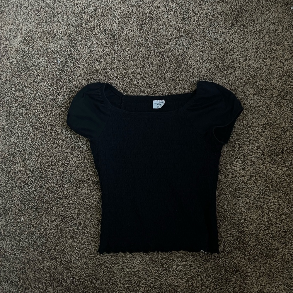 Abercrombie Kids rutched black crop top size 13/14